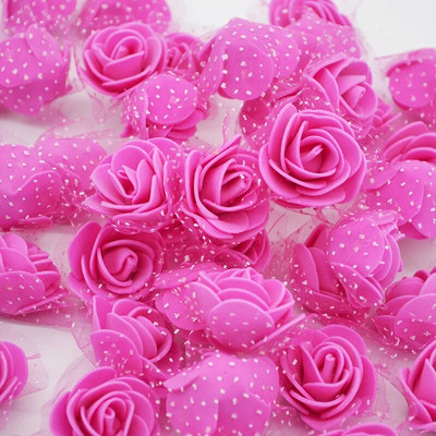 200/100P Mala lažna ruža s glavicama umjetnog ruža od tila od organze Lažni cvjetni ukrasi za vjenčanje/kućni buket s vijencima