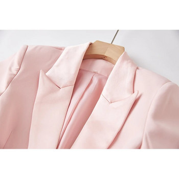 Κομψές Αμερικάνικες Γυναικείες Street Pink Feather Σετ παντελονιών 2 τεμαχίων Πολυτελές σχέδιο Γυναικείο ποιοτικό σακάκι