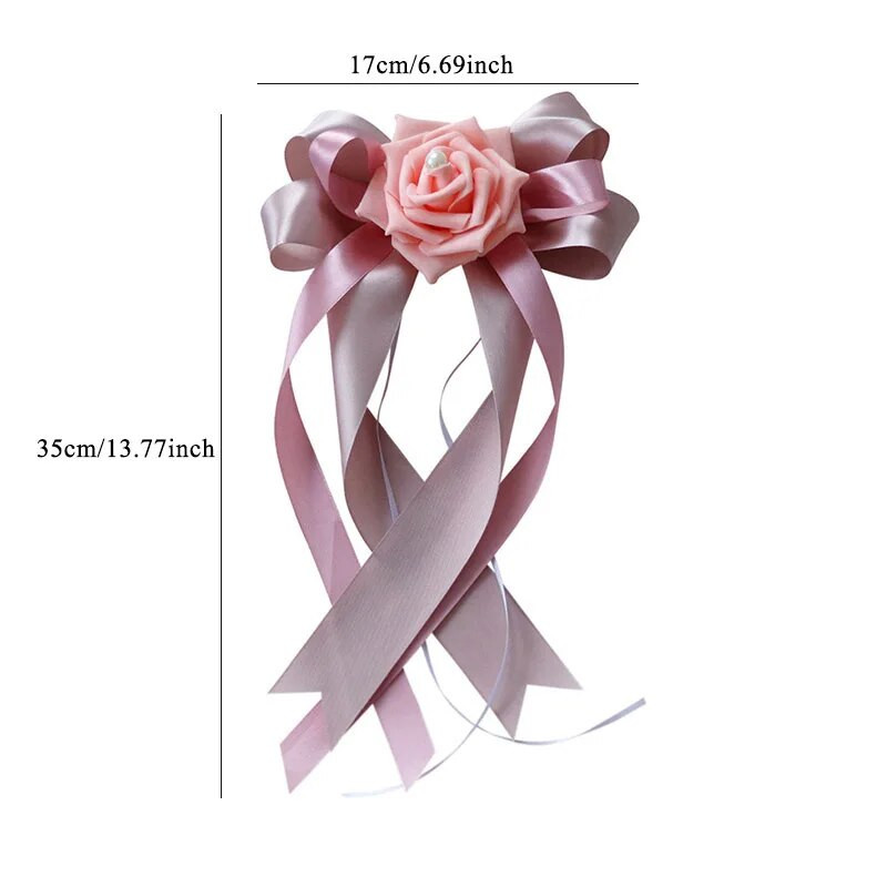 1 kom 2023. Proljetno vjenčanje Ručke na vratima automobila Prekrasne potrepštine za festivale za zabave Šarene vrpce za stražnji pogled Cvjetne svadbene dekoracije