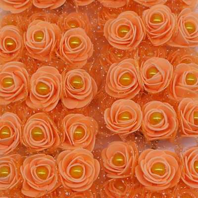 12/24/72 komada 3 cm umjetne mini pjenaste ruže cvijeće s čipkastim bisernim perlama za dekoraciju vjenčanja DIY mladenkin vijenac Scrapbooking rukotvorine