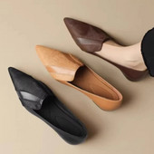 Moteriški smailūs smailūs pirštai, slydimas ant Oksfordo batų Patchwork valčių batai moterims žemakulniai Suknelė Batai Pavasaris Ruduo Nauja 1658N