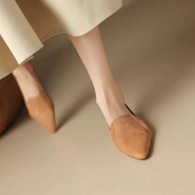 Moteriški smailūs smailūs pirštai, slydimas ant Oksfordo batų Patchwork valčių batai moterims žemakulniai Suknelė Batai Pavasaris Ruduo Nauja 1658N