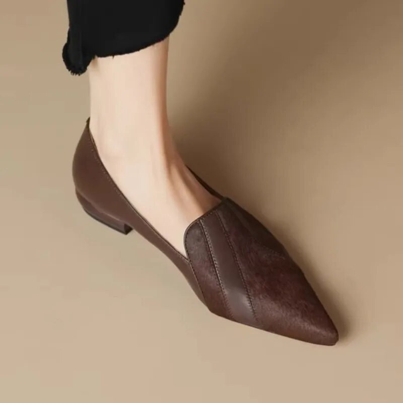 Moteriški smailūs smailūs pirštai, slydimas ant Oksfordo batų Patchwork valčių batai moterims žemakulniai Suknelė Batai Pavasaris Ruduo Nauja 1658N