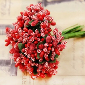12 bucăți multicolore flori de fructe de pădure pentru nuntă, bricolaj, flori lucrate manual, pistil, flori artificiale, stamine, suplimente pentru nunta, flori