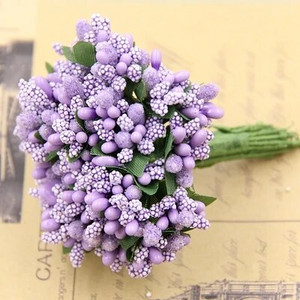 12 bucăți multicolore flori de fructe de pădure pentru nuntă, bricolaj, flori lucrate manual, pistil, flori artificiale, stamine, suplimente pentru nunta, flori