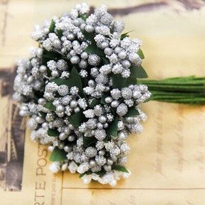 12 bucăți multicolore flori de fructe de pădure pentru nuntă, bricolaj, flori lucrate manual, pistil, flori artificiale, stamine, suplimente pentru nunta, flori