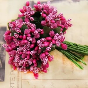 12 bucăți multicolore flori de fructe de pădure pentru nuntă, bricolaj, flori lucrate manual, pistil, flori artificiale, stamine, suplimente pentru nunta, flori