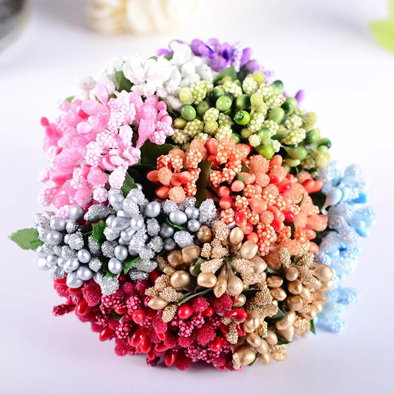 12PCS Višebojni Pip Berry Cvijet za vjenčanje Diy Ručno izrađeno cvijeće Umjetni cvjetni tučak Prašnik Pribor za vjenčanje Cvijet