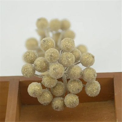 20 komada Mini Dvostruke glave Umjetne staklene bobice Nar Buket crvene trešnje Prašnici Božićni ukrasi DIY obrt Lažno voće