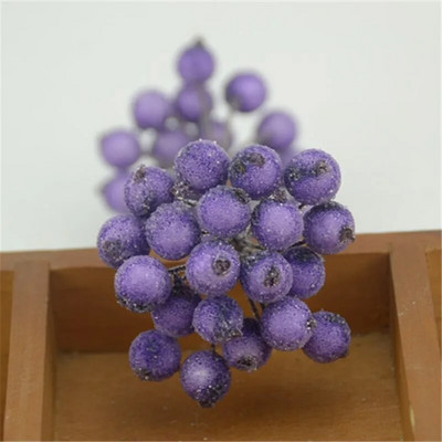 20 komada Mini Dvostruke glave Umjetne staklene bobice Nar Buket crvene trešnje Prašnici Božićni ukrasi DIY obrt Lažno voće