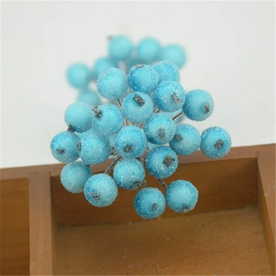 20 komada Mini Dvostruke glave Umjetne staklene bobice Nar Buket crvene trešnje Prašnici Božićni ukrasi DIY obrt Lažno voće