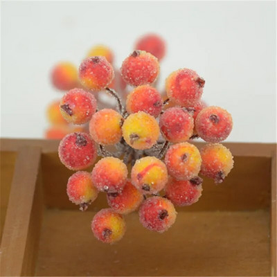 20 komada Mini Dvostruke glave Umjetne staklene bobice Nar Buket crvene trešnje Prašnici Božićni ukrasi DIY obrt Lažno voće