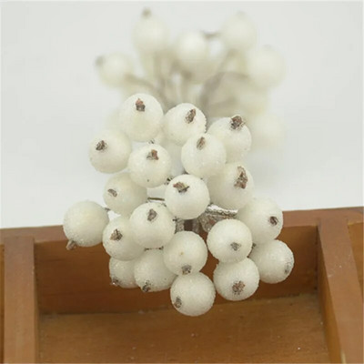 20 komada Mini Dvostruke glave Umjetne staklene bobice Nar Buket crvene trešnje Prašnici Božićni ukrasi DIY obrt Lažno voće