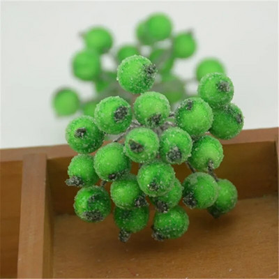 20 komada Mini Dvostruke glave Umjetne staklene bobice Nar Buket crvene trešnje Prašnici Božićni ukrasi DIY obrt Lažno voće