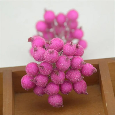 20 komada Mini Dvostruke glave Umjetne staklene bobice Nar Buket crvene trešnje Prašnici Božićni ukrasi DIY obrt Lažno voće