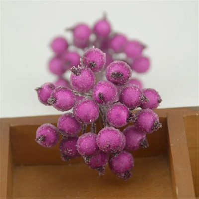 20 komada Mini Dvostruke glave Umjetne staklene bobice Nar Buket crvene trešnje Prašnici Božićni ukrasi DIY obrt Lažno voće