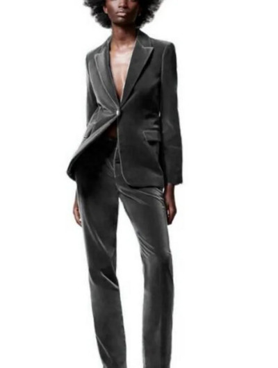 Ženske dvodijelne hlače Prilagodite komplete od 2 komada Baršunasta ženska poslovna odijela Svečane hlače Vjenčani smoking Ženski sako Hlače S