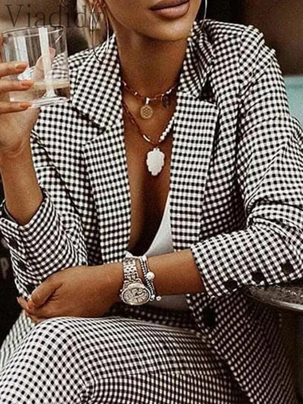 Sieviešu elegants apkakles apkakle ar garām piedurknēm un zīmuļu bikses ar augstu vidukli, 2 gab. komplekts