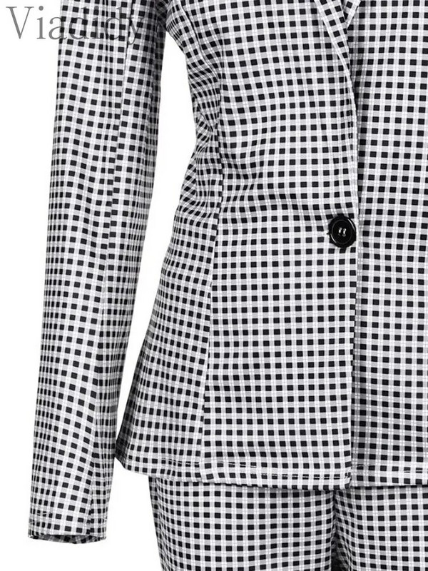 Sieviešu elegants apkakles apkakle ar garām piedurknēm un zīmuļu bikses ar augstu vidukli, 2 gab. komplekts