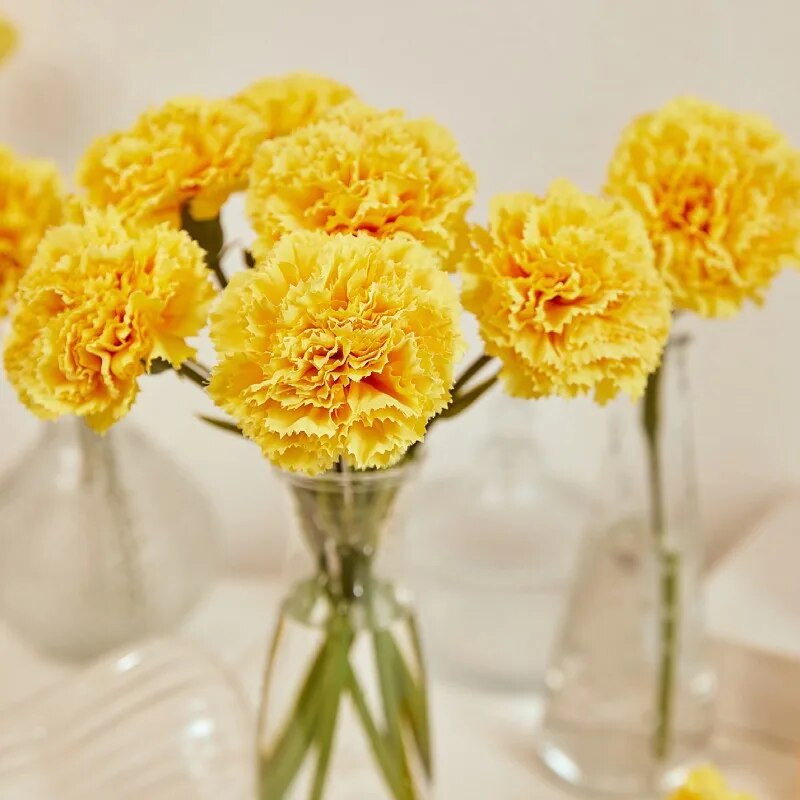 Művirágok Selyemek Szegfűk Piros Csokor Rózsaszín Hamis Virágok Esküvői Fesztiválra Barkácsolás Ajándékfal Anyák napi lakberendezés