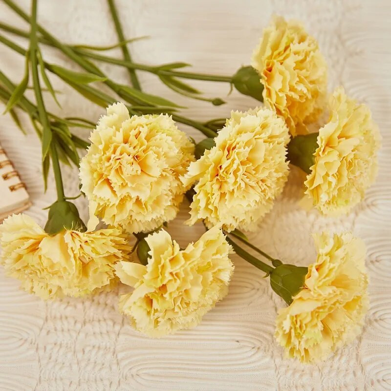 Művirágok Selyemek Szegfűk Piros Csokor Rózsaszín Hamis Virágok Esküvői Fesztiválra Barkácsolás Ajándékfal Anyák napi lakberendezés