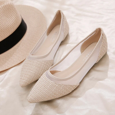 Ženske plesne prozračne mrežaste crne sandale s plitkim ustima, ljetne modne ženske prozirne mekane cipele s ravnom haljinom 35-40