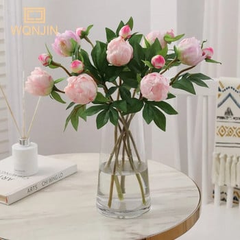 Υψηλής ποιότητας Simulation 2 Heads Bud Core Peony Silk Home Σαλόνι Τραπεζαρία Διακόσμηση γάμου Ψεύτικο τεχνητό λουλούδι