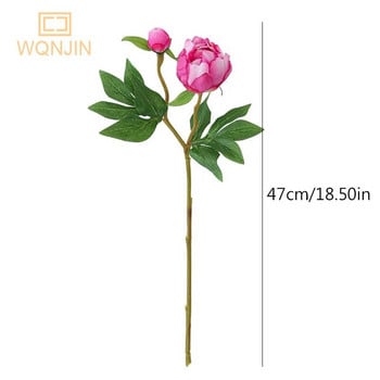 Υψηλής ποιότητας Simulation 2 Heads Bud Core Peony Silk Home Σαλόνι Τραπεζαρία Διακόσμηση γάμου Ψεύτικο τεχνητό λουλούδι