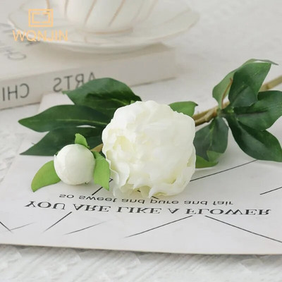 Visokokvalitetna simulacija 2 glave Jezgra pupoljka Svileni božur Kućni dnevni boravak Blagovaonski stol Vjenčana dekoracija Lažni umjetni cvijet