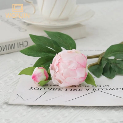 Visokokvalitetna simulacija 2 glave Jezgra pupoljka Svileni božur Kućni dnevni boravak Blagovaonski stol Vjenčana dekoracija Lažni umjetni cvijet