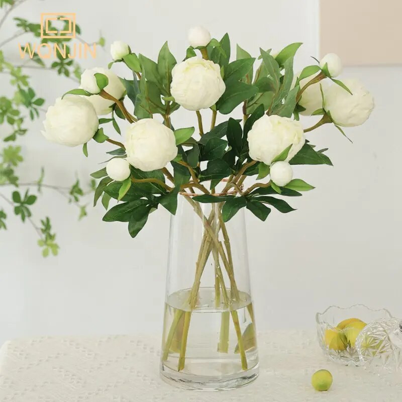 Visokokvalitetna simulacija 2 glave Jezgra pupoljka Svileni božur Kućni dnevni boravak Blagovaonski stol Vjenčana dekoracija Lažni umjetni cvijet