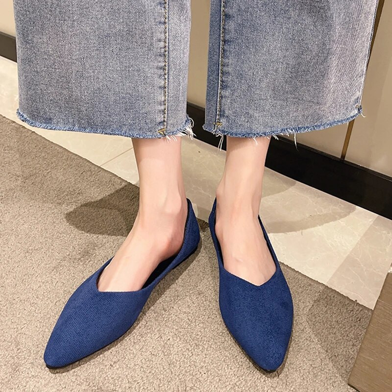 Ženske ravne cipele 2022 Nove jesenske ležerne cipele Ženske ravne cipele velike veličine Ženske ležerne ženske cipele sa špicom