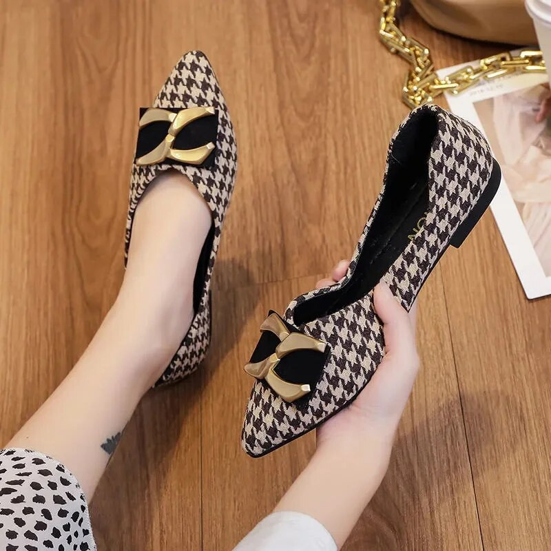 Ženske simpatične modne proljetne ravne cipele s kariranim uzorkom 2023. Ženske modne slatke ljetne ravne natikače za žene