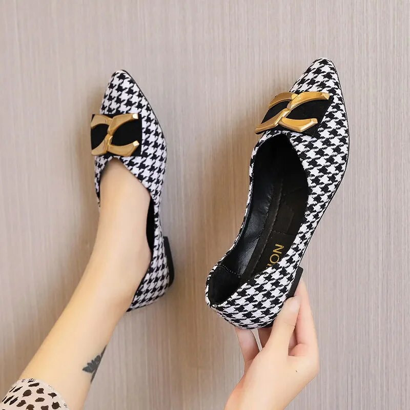 Ženske simpatične modne proljetne ravne cipele s kariranim uzorkom 2023. Ženske modne slatke ljetne ravne natikače za žene