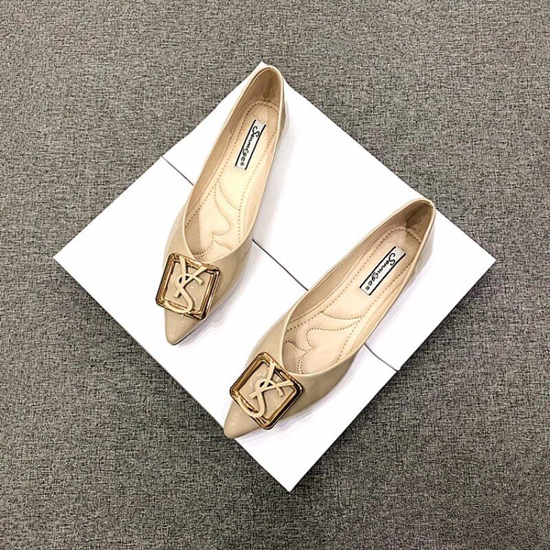 Kontori daamide kingad kevad/sügis, uued 2023 lakknahast madalad lamedad kingad Naiste mustad kontorikarjäär Kerged naiste kingad