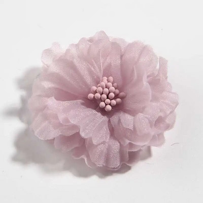 10PCS 5CM 2" Ljepota šifon Umjetno cvijeće za kosu Blossom sa šibicama za buket svadbene zabave Kućni DIY ukrasi