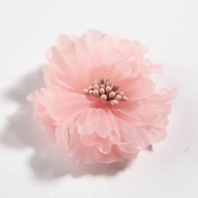 10PCS 5CM 2" Ljepota šifon Umjetno cvijeće za kosu Blossom sa šibicama za buket svadbene zabave Kućni DIY ukrasi