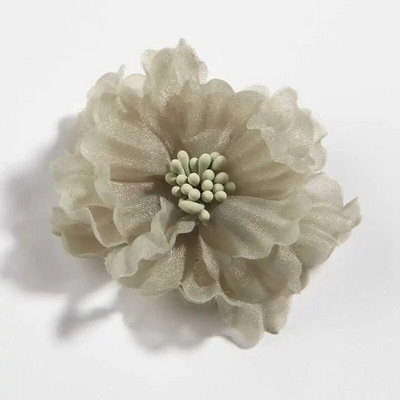 10PCS 5CM 2" Ljepota šifon Umjetno cvijeće za kosu Blossom sa šibicama za buket svadbene zabave Kućni DIY ukrasi