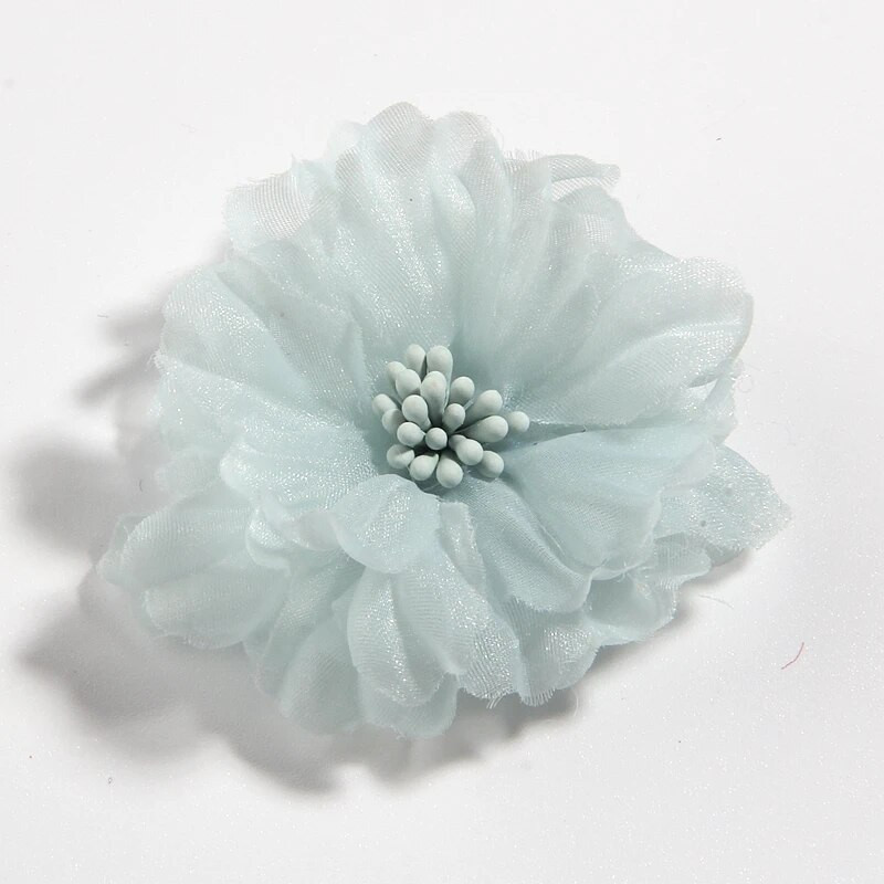 10PCS 5CM 2" Ljepota šifon Umjetno cvijeće za kosu Blossom sa šibicama za buket svadbene zabave Kućni DIY ukrasi