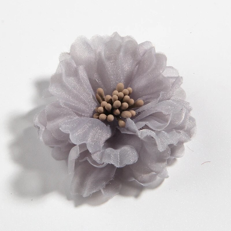 10PCS 5CM 2" Ljepota šifon Umjetno cvijeće za kosu Blossom sa šibicama za buket svadbene zabave Kućni DIY ukrasi