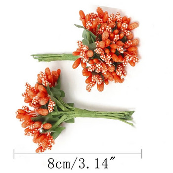 12~144 τμχ Mini Stamen Flower Τεχνητά λουλούδια Craft Fake Flowers for Wedding Bouquet Party Artificial Roses Artificia Flower