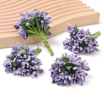 12~144 komada Mini prašnikov cvijet Umjetno cvijeće Izrada lažnog cvijeća za vjenčani buket Umjetne ruže Artificia Flower