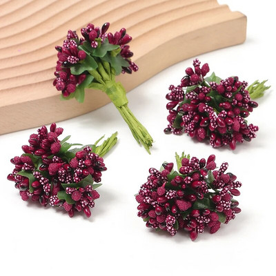 12~144 komada Mini prašnikov cvijet Umjetno cvijeće Izrada lažnog cvijeća za vjenčani buket Umjetne ruže Artificia Flower