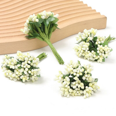 12~144 komada Mini prašnikov cvijet Umjetno cvijeće Izrada lažnog cvijeća za vjenčani buket Umjetne ruže Artificia Flower