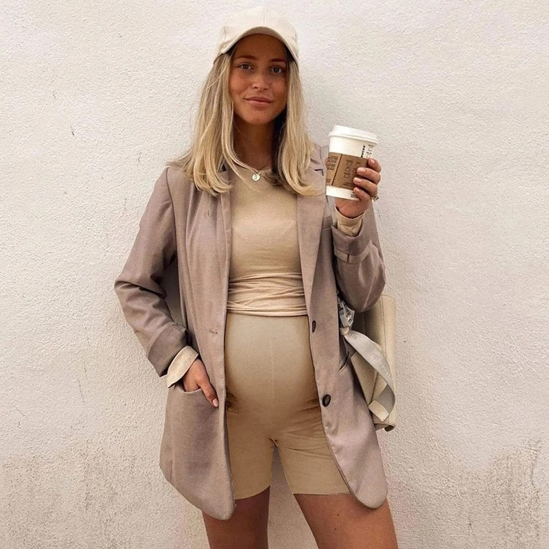 2 kom. Ljetne tanke kratke tajice za trudnice Bešavne gaćice visokog struka Odjeća za trudnice Vruće kratke hlače za trudnice