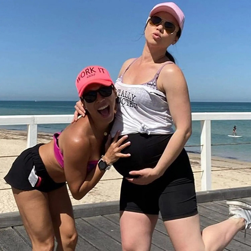 2 kom. Ljetne tanke kratke tajice za trudnice Bešavne gaćice visokog struka Odjeća za trudnice Vruće kratke hlače za trudnice