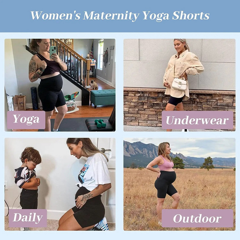 2 kom. Ljetne tanke kratke tajice za trudnice Bešavne gaćice visokog struka Odjeća za trudnice Vruće kratke hlače za trudnice