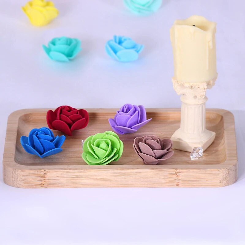 500 komada cvijeta od 3,5 cm umjetne pjene PE glave ruža DIY Valentinovo ruže ukras kutije slatkiša cvjetni materijali