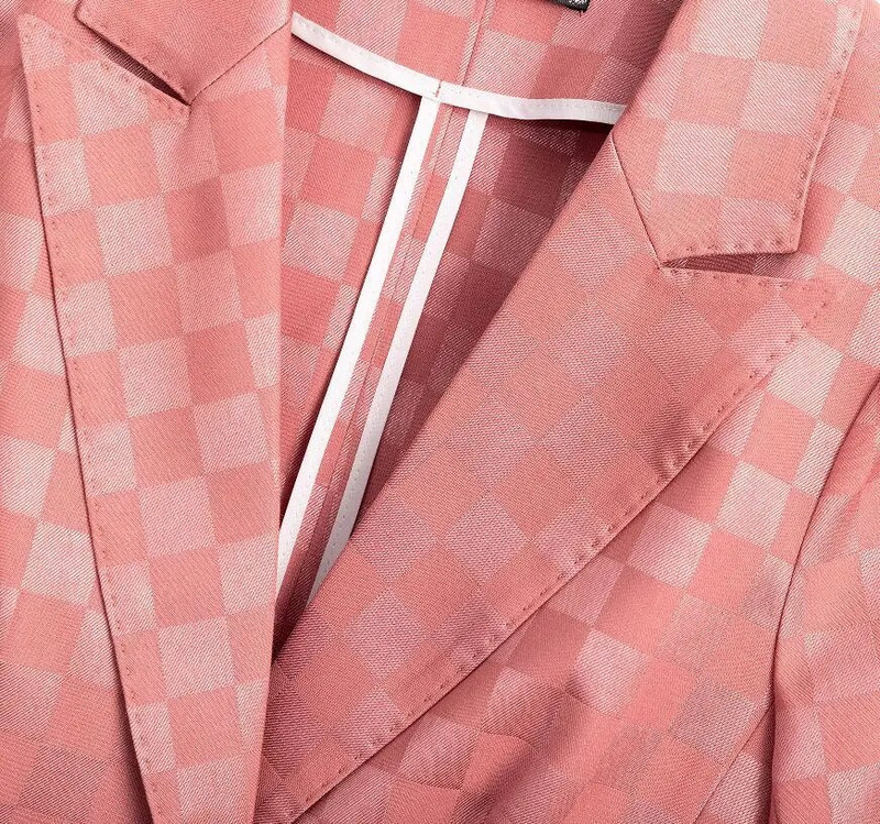 Tesco Elegantni dvodijelni set za žene Karirano odijelo Blazer dugih rukava Šifra hlače za uredsku odjeću Ženski conjunto feminino