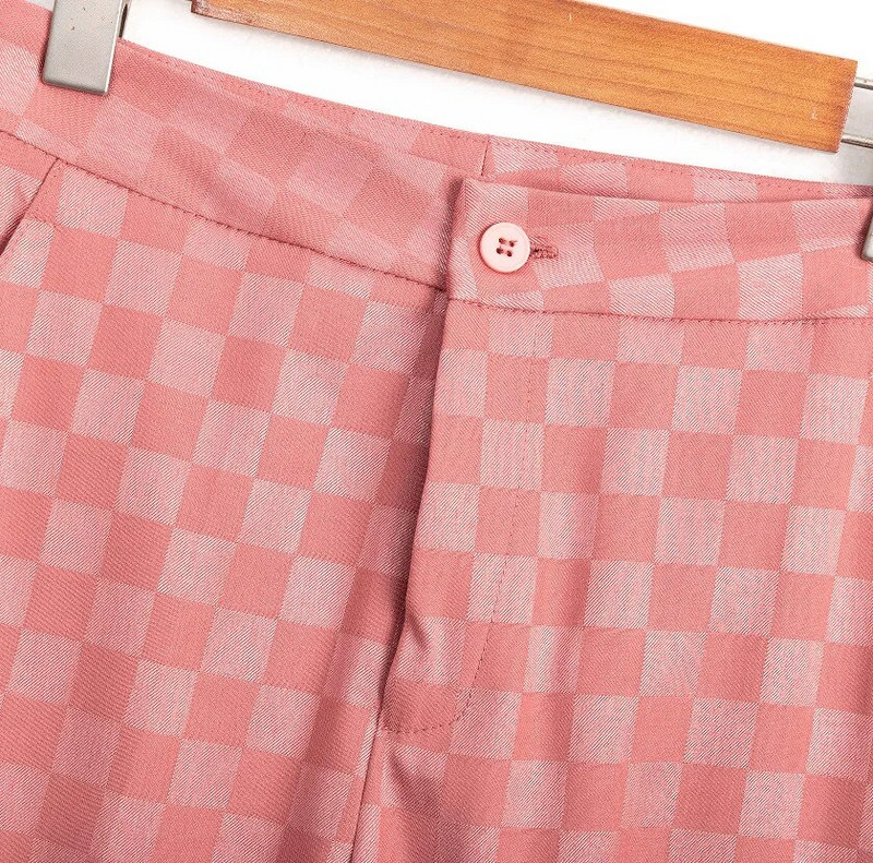 Tesco Elegantni dvodijelni set za žene Karirano odijelo Blazer dugih rukava Šifra hlače za uredsku odjeću Ženski conjunto feminino